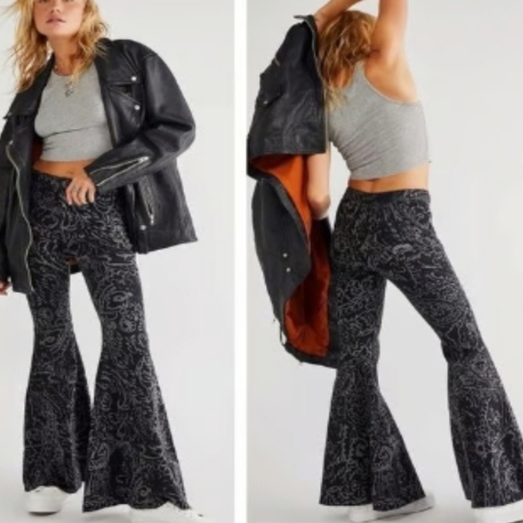 Free People High-Rise Flare Jeans - Picture 2 of 5